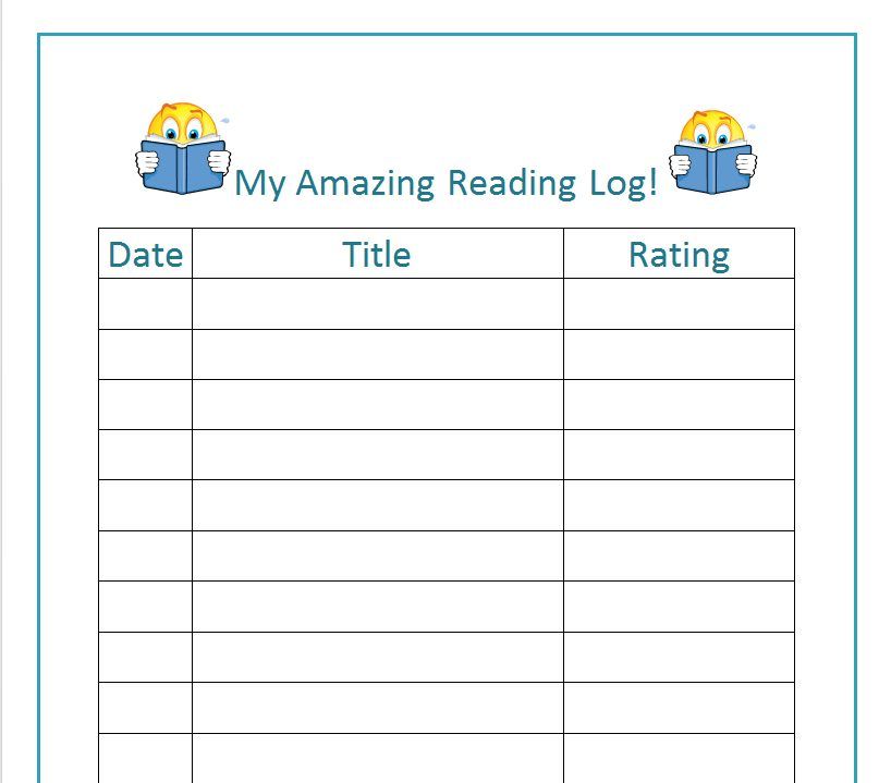 Free Printable Reading Log to Inspire a Love of Reading - My Teen Guide